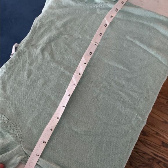 J Jill linen blend 3/4 sleeve light blue knit sweater size XS petite - Picture 10 of 11